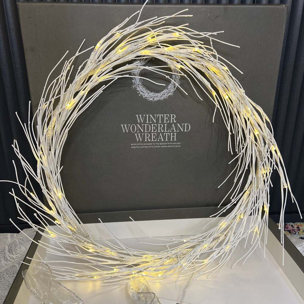 Restoration Hardware Winter Wonderland 24” Warm White Starry Lighted Wreath Box